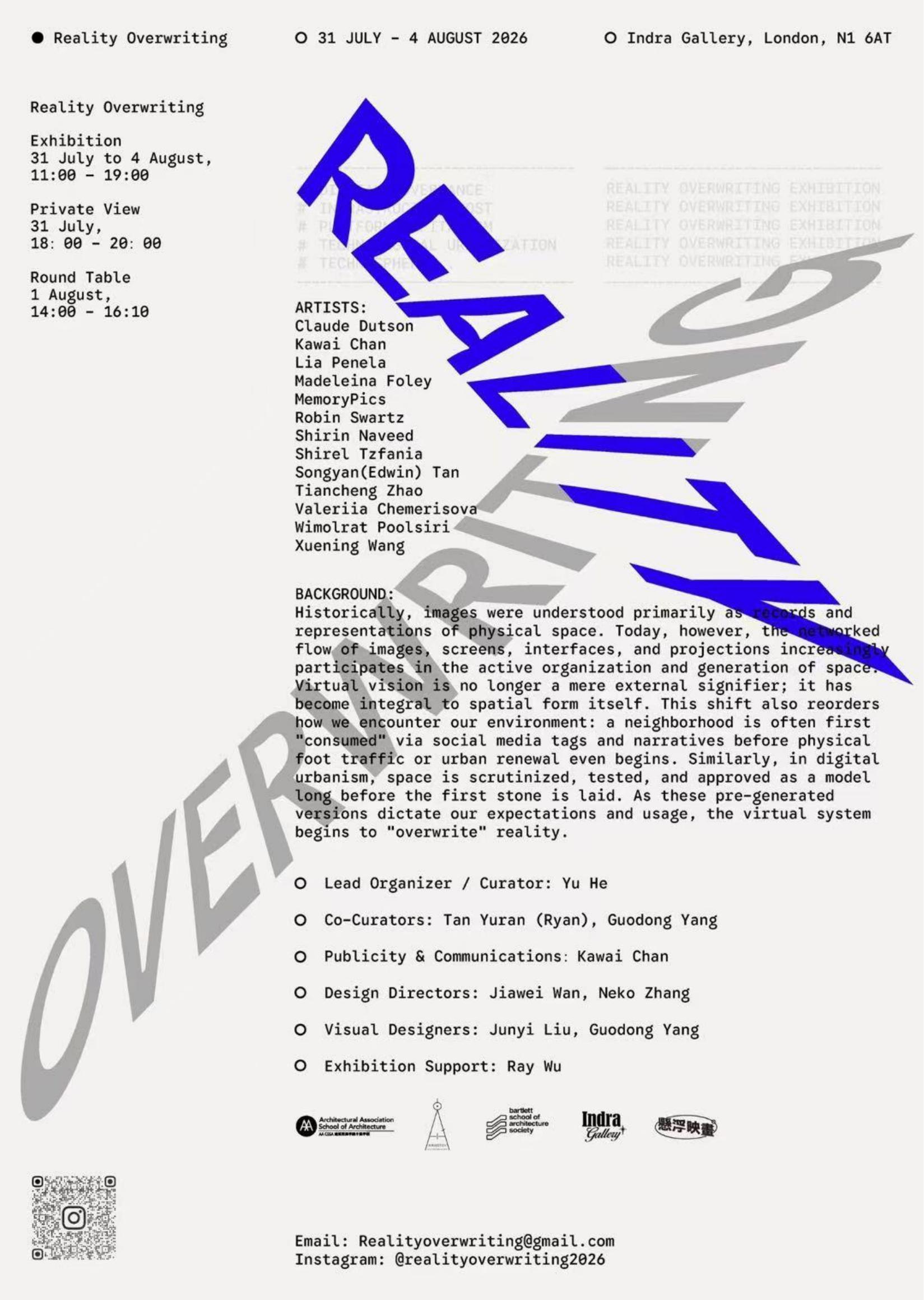 Reality Overwriting展览手册封面，第1页